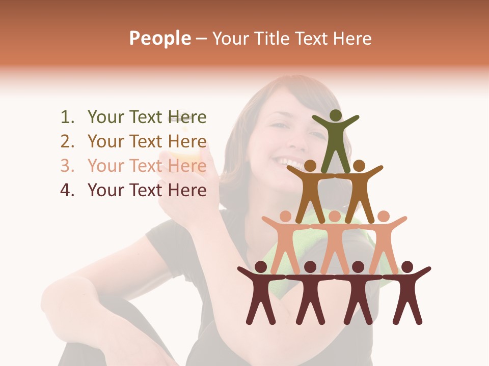 Pretty Brunette Enjoying A Refreshing Drink After Her Workout PowerPoint Template