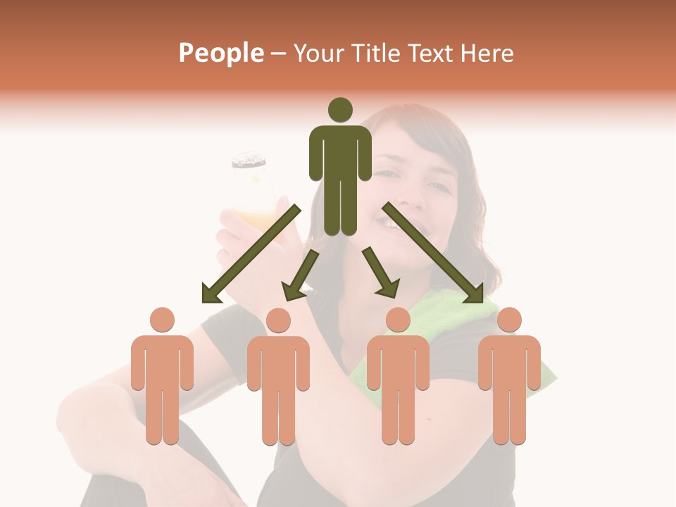 Pretty Brunette Enjoying A Refreshing Drink After Her Workout PowerPoint Template