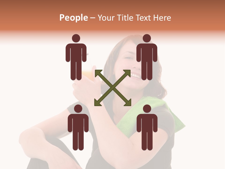 Pretty Brunette Enjoying A Refreshing Drink After Her Workout PowerPoint Template