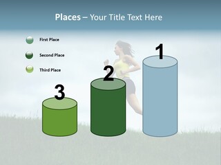 A Woman Running In A Field Of Grass PowerPoint Template
