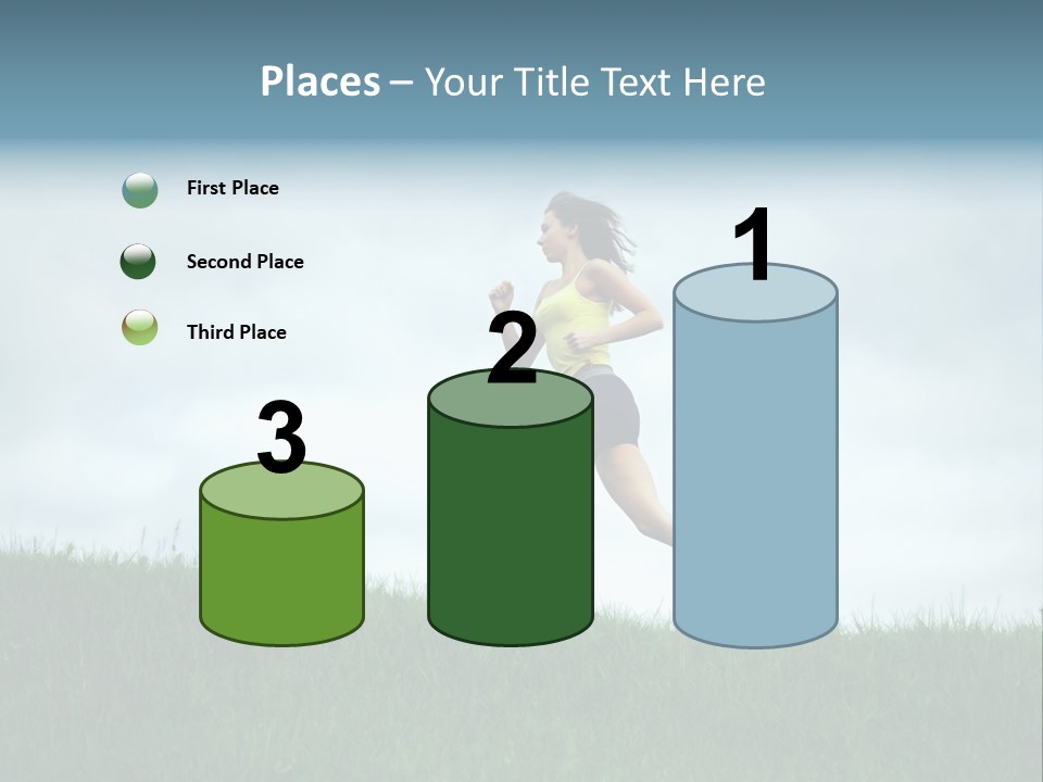 A Woman Running In A Field Of Grass PowerPoint Template