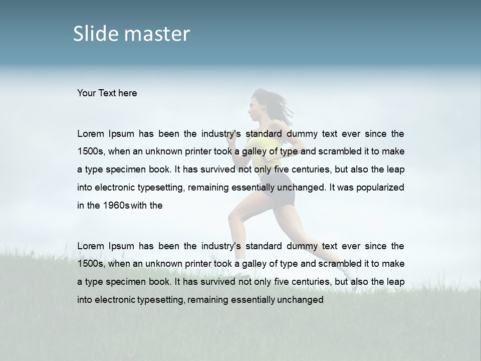 A Woman Running In A Field Of Grass PowerPoint Template