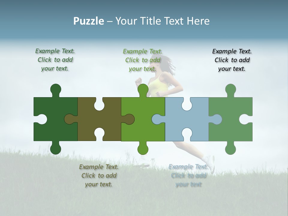 A Woman Running In A Field Of Grass PowerPoint Template