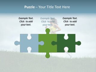 A Woman Running In A Field Of Grass PowerPoint Template