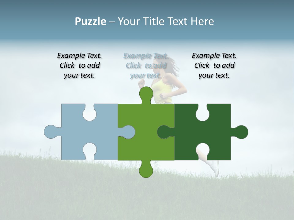 A Woman Running In A Field Of Grass PowerPoint Template