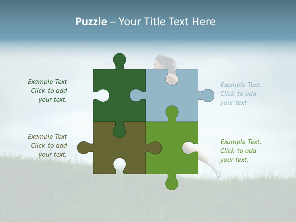 A Woman Running In A Field Of Grass PowerPoint Template