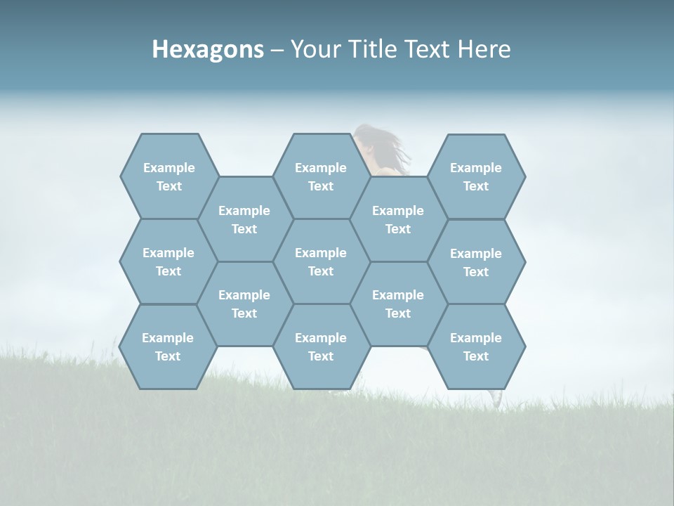 A Woman Running In A Field Of Grass PowerPoint Template