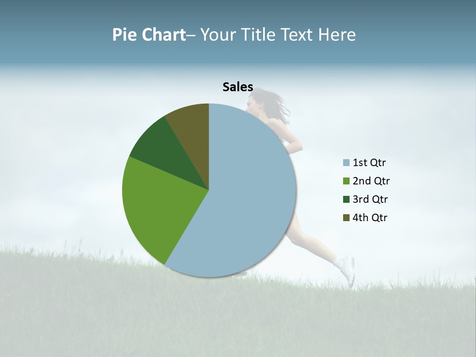 A Woman Running In A Field Of Grass PowerPoint Template