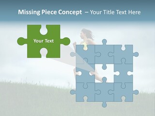 A Woman Running In A Field Of Grass PowerPoint Template