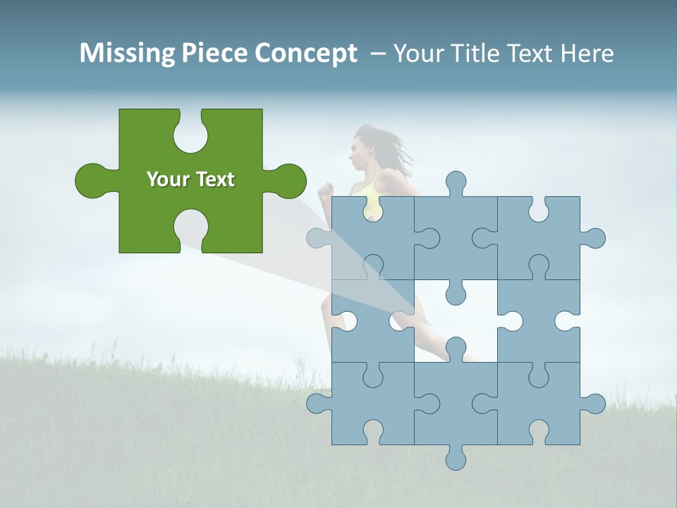 A Woman Running In A Field Of Grass PowerPoint Template