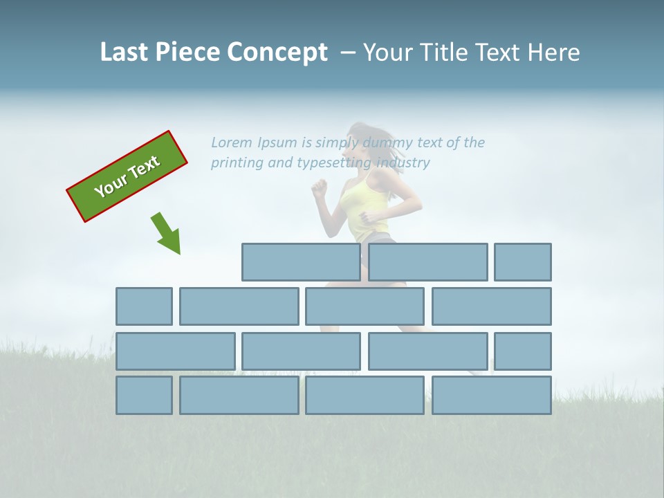 A Woman Running In A Field Of Grass PowerPoint Template