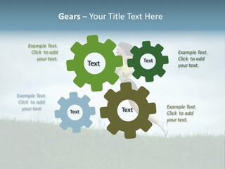 A Woman Running In A Field Of Grass PowerPoint Template
