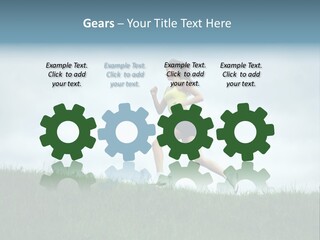 A Woman Running In A Field Of Grass PowerPoint Template