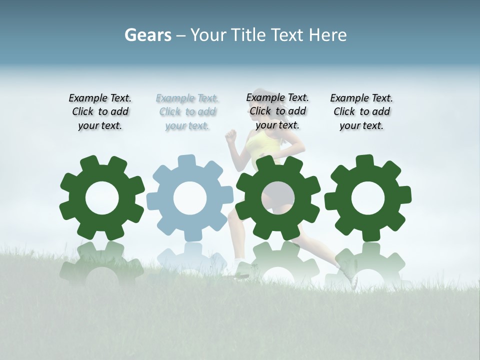 A Woman Running In A Field Of Grass PowerPoint Template
