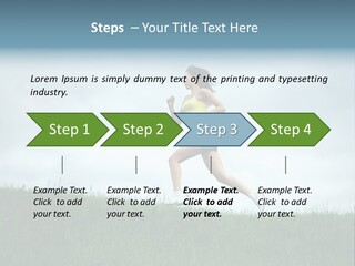 A Woman Running In A Field Of Grass PowerPoint Template