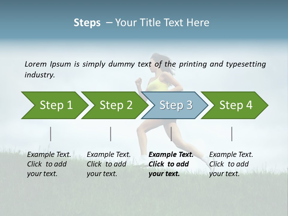 A Woman Running In A Field Of Grass PowerPoint Template
