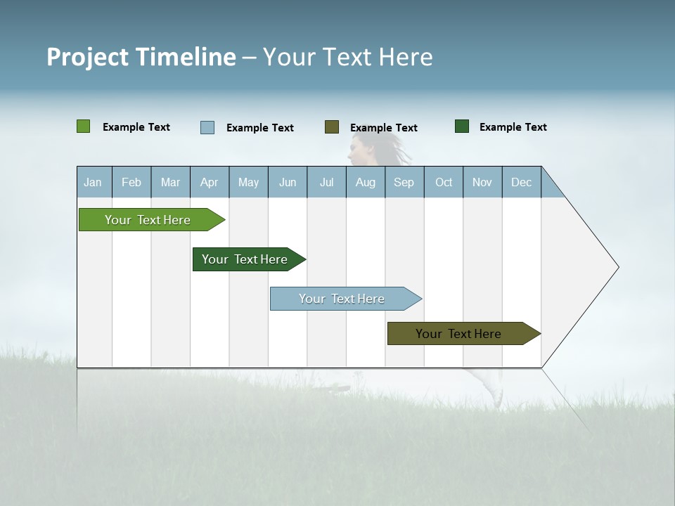 A Woman Running In A Field Of Grass PowerPoint Template