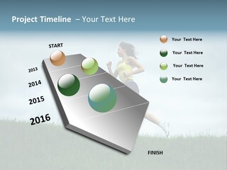 A Woman Running In A Field Of Grass PowerPoint Template