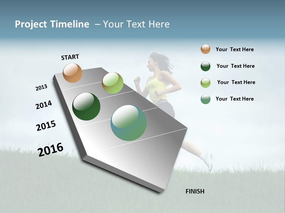 A Woman Running In A Field Of Grass PowerPoint Template