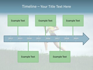 A Woman Running In A Field Of Grass PowerPoint Template