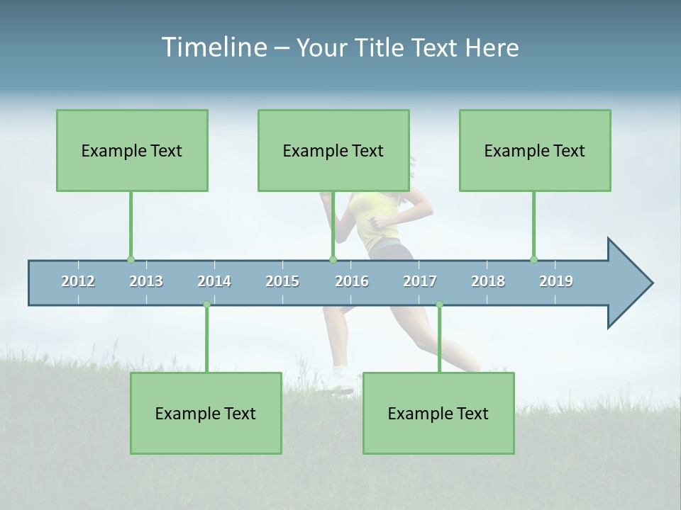 A Woman Running In A Field Of Grass PowerPoint Template