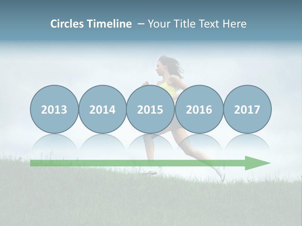 A Woman Running In A Field Of Grass PowerPoint Template