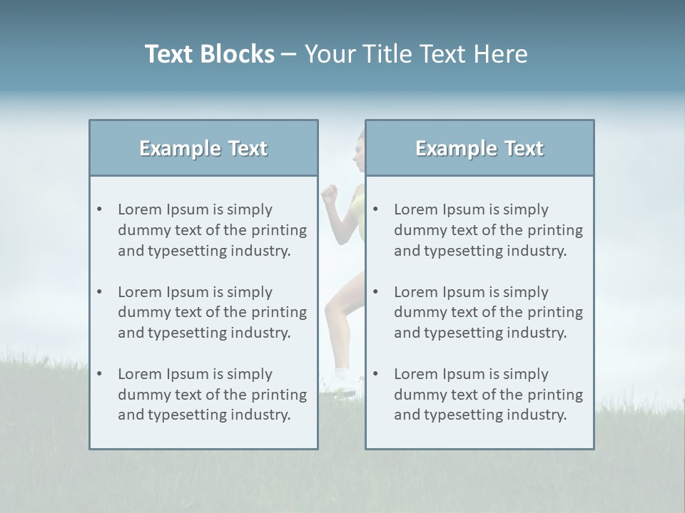 A Woman Running In A Field Of Grass PowerPoint Template