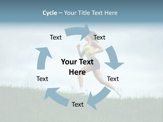 A Woman Running In A Field Of Grass PowerPoint Template