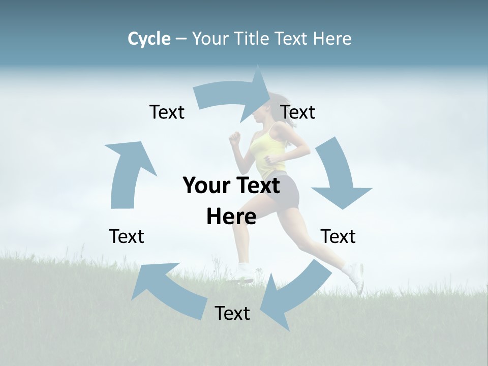 A Woman Running In A Field Of Grass PowerPoint Template