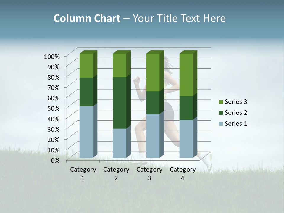 A Woman Running In A Field Of Grass PowerPoint Template