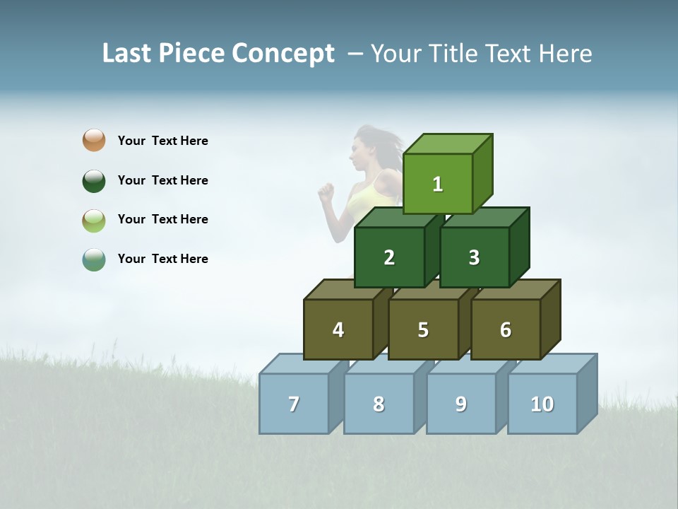 A Woman Running In A Field Of Grass PowerPoint Template