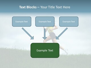 A Woman Running In A Field Of Grass PowerPoint Template