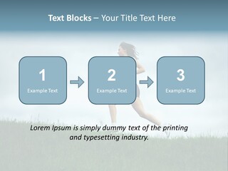 A Woman Running In A Field Of Grass PowerPoint Template