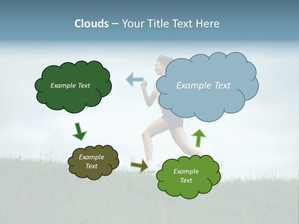 A Woman Running In A Field Of Grass PowerPoint Template