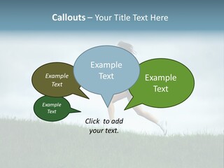 A Woman Running In A Field Of Grass PowerPoint Template