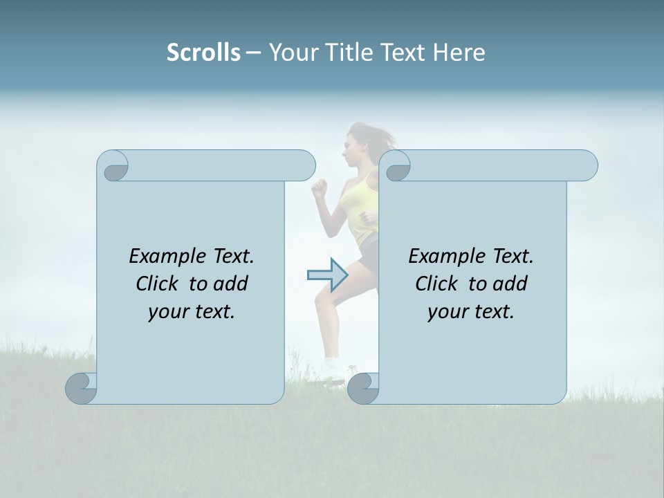 A Woman Running In A Field Of Grass PowerPoint Template