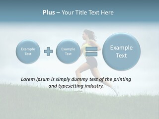 A Woman Running In A Field Of Grass PowerPoint Template