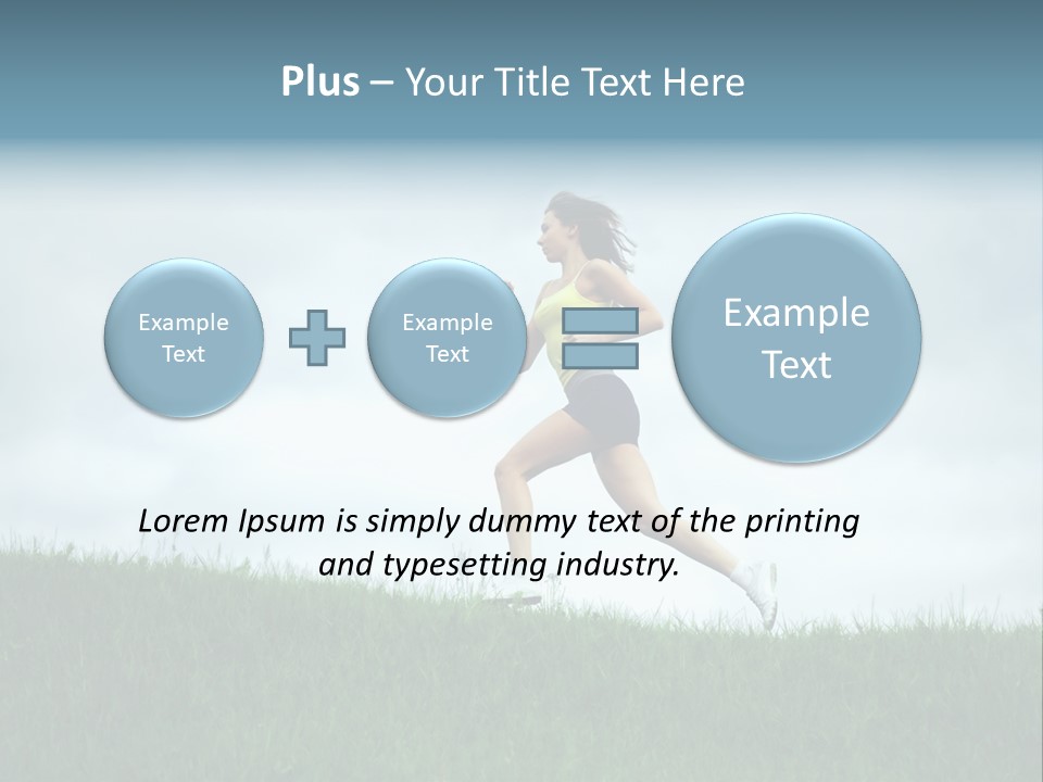 A Woman Running In A Field Of Grass PowerPoint Template