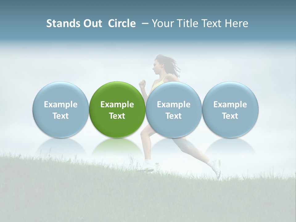 A Woman Running In A Field Of Grass PowerPoint Template
