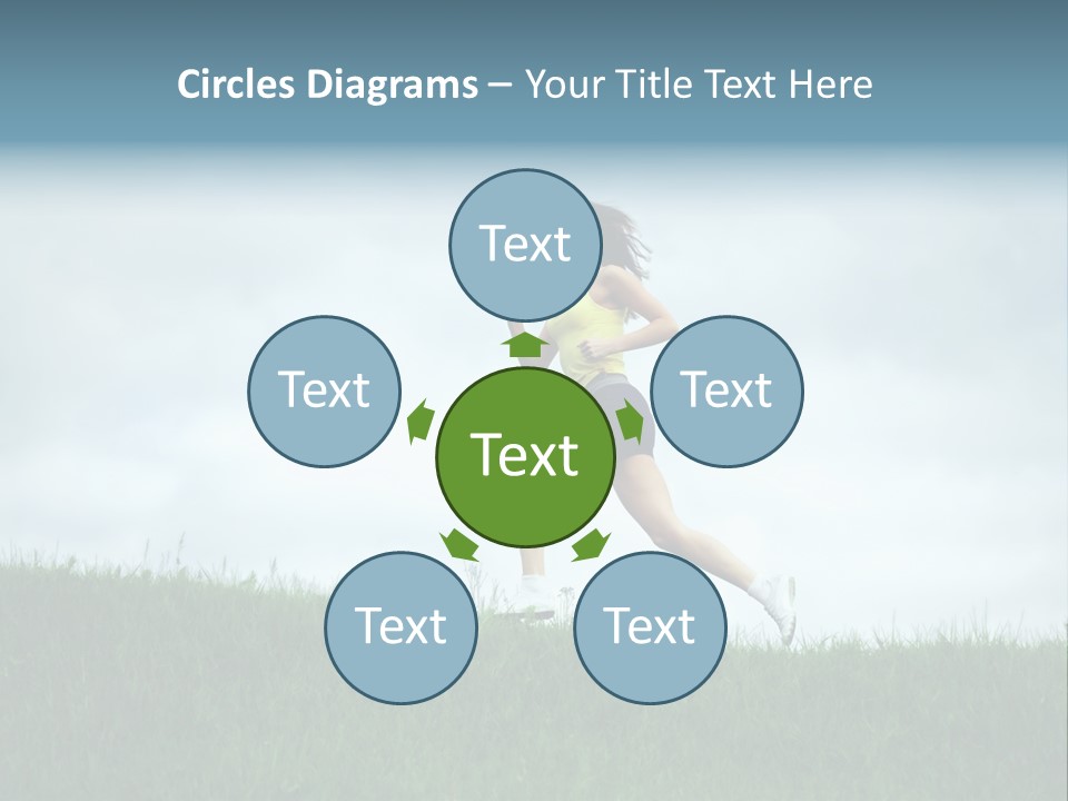 A Woman Running In A Field Of Grass PowerPoint Template