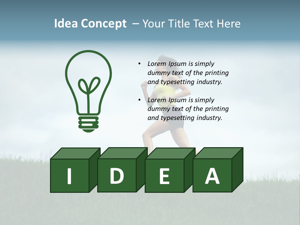 A Woman Running In A Field Of Grass PowerPoint Template