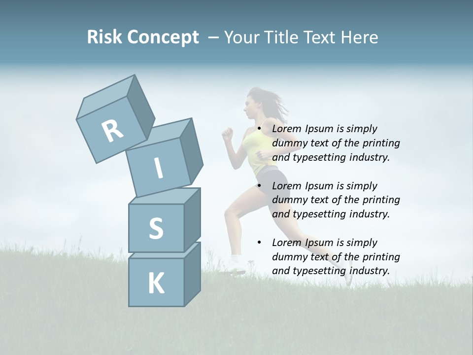 A Woman Running In A Field Of Grass PowerPoint Template