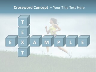 A Woman Running In A Field Of Grass PowerPoint Template