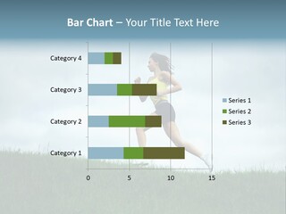 A Woman Running In A Field Of Grass PowerPoint Template