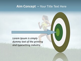 A Woman Running In A Field Of Grass PowerPoint Template