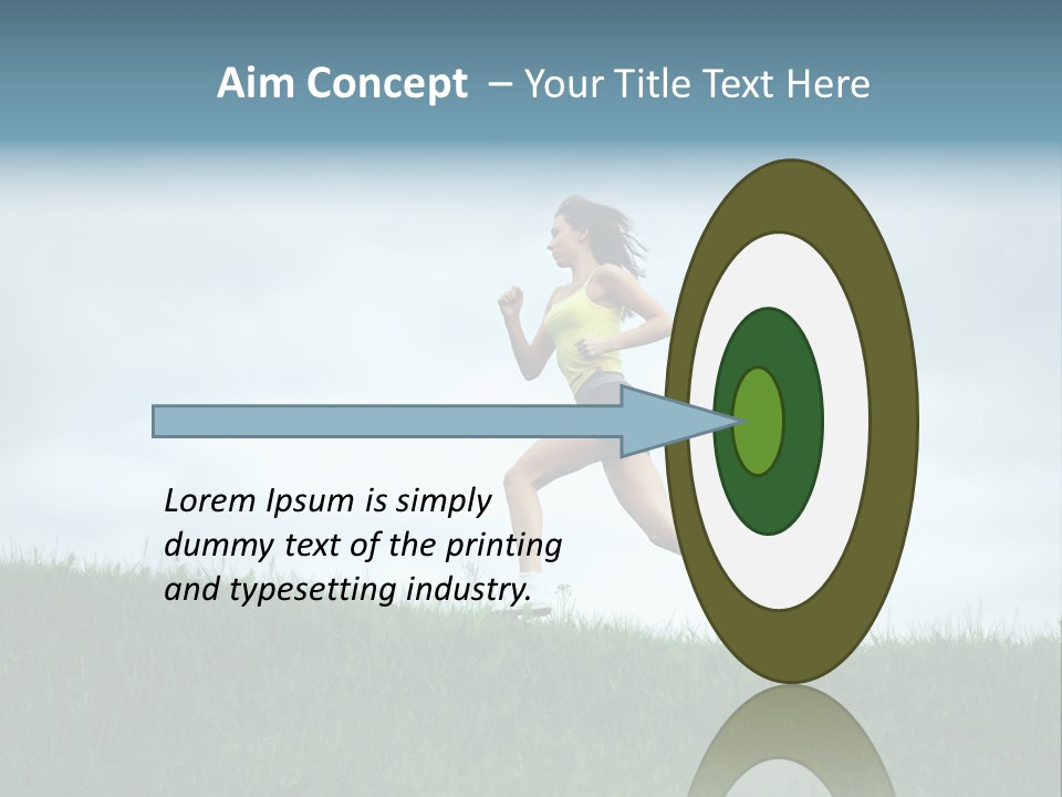 A Woman Running In A Field Of Grass PowerPoint Template
