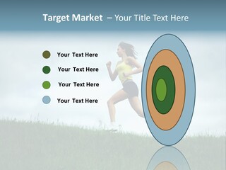 A Woman Running In A Field Of Grass PowerPoint Template