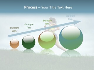 A Woman Running In A Field Of Grass PowerPoint Template