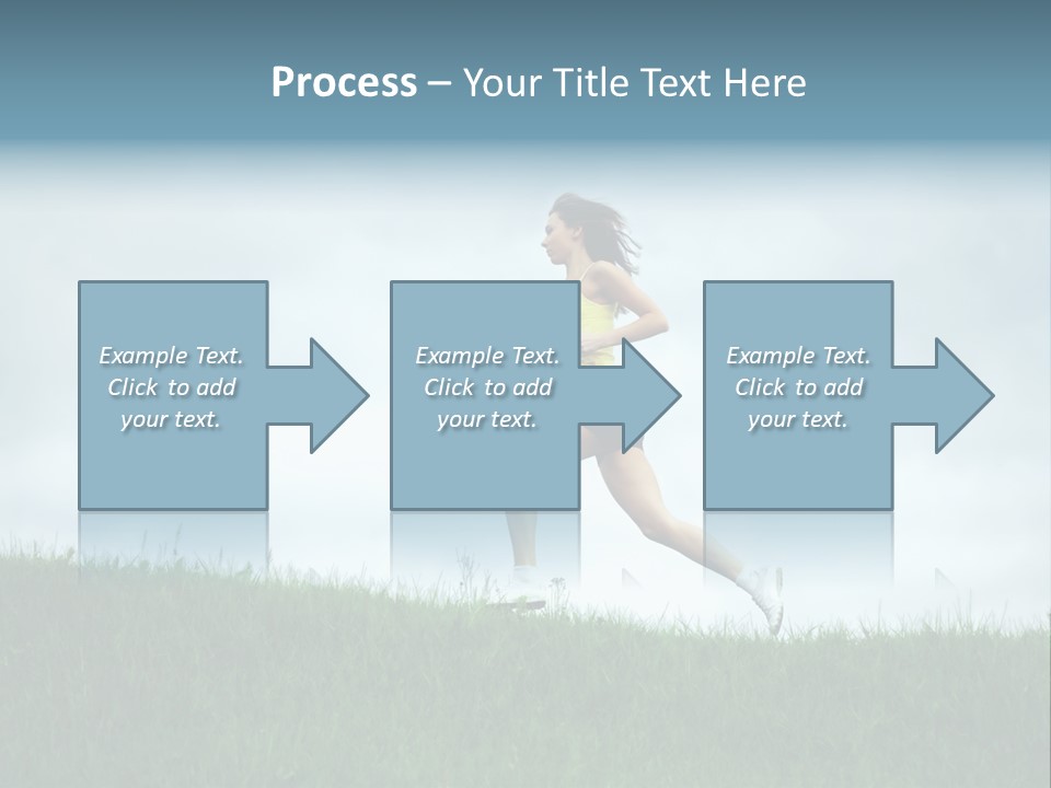 A Woman Running In A Field Of Grass PowerPoint Template