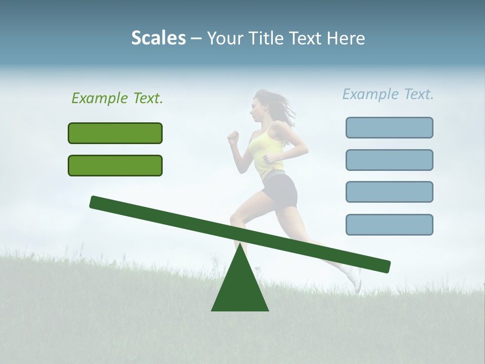A Woman Running In A Field Of Grass PowerPoint Template